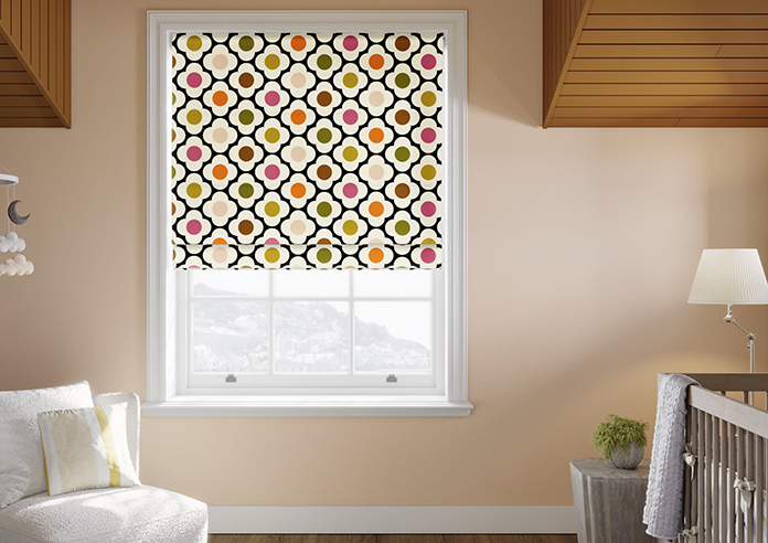 Orla Kiely Spot Flower, Red Multi - Twist&Fit Roman Blind - Image 3